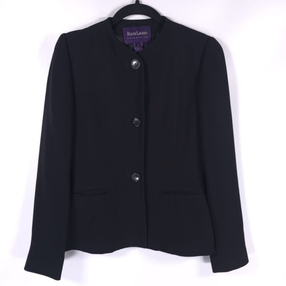 RALPH LAUREN COLLECTION PURPLE LABEL ILGWU USA🇺🇸MADE 3 Button Blazer Size 2